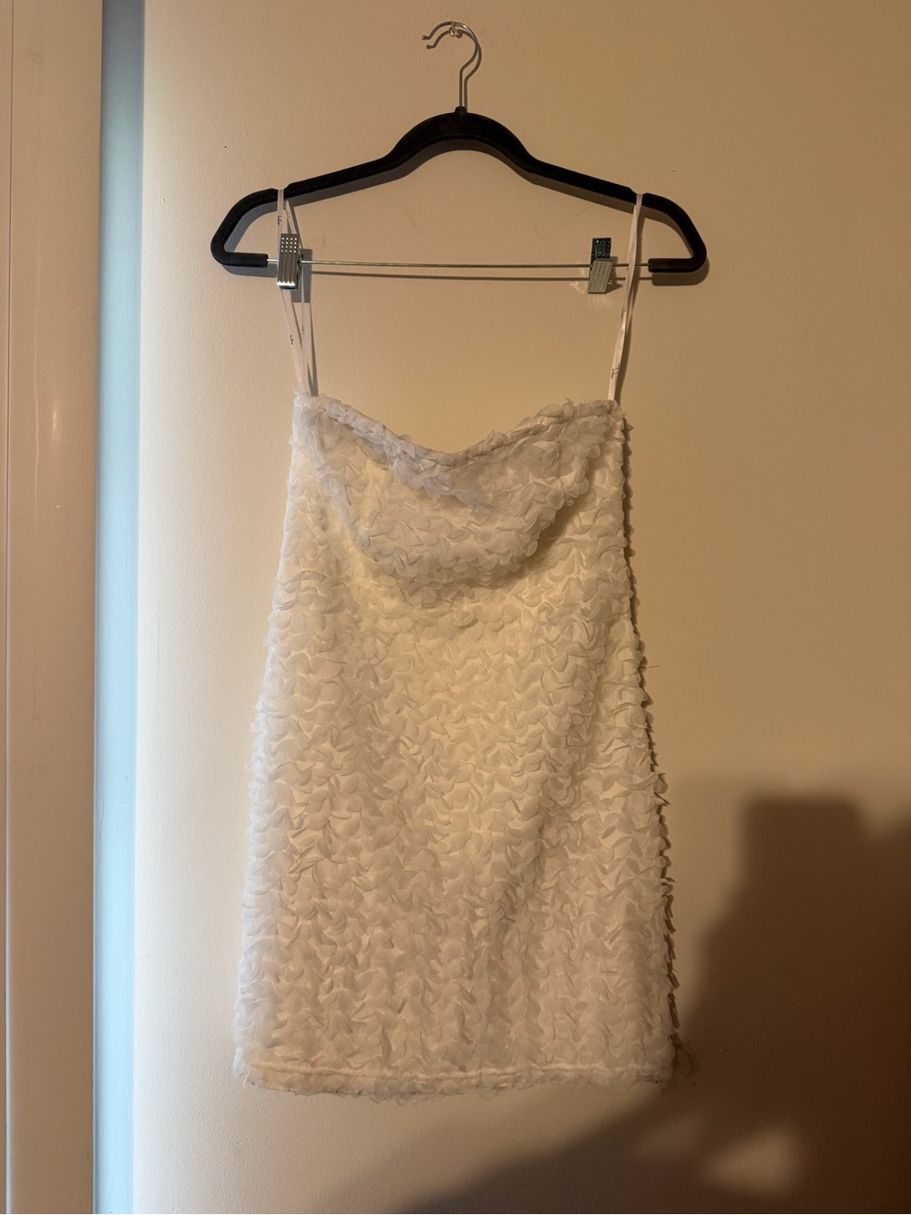 Lulu's White Rosette Spaghetti Strap Mini Dress